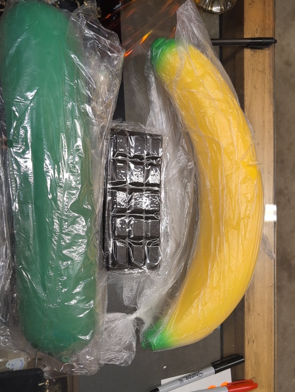 Squishie Jumbo Banana And Pickle With A Chocolate Bar (3pc Set)